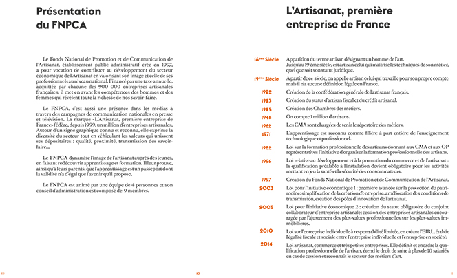 Livre du Fonds National de Promotion et de Communication de l'Artisanat : ETATS D'ESPRIT (page interne 2)